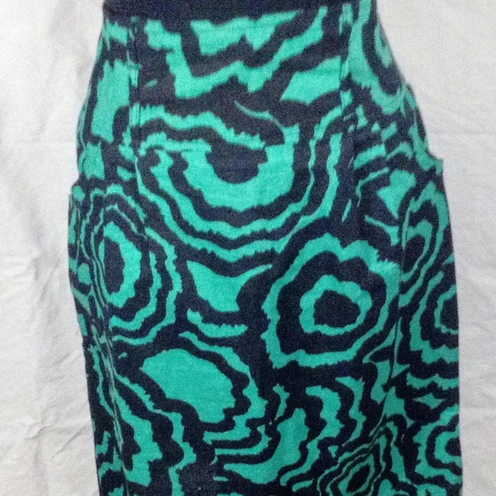 NWT Apostrophe' Green & Black High Waist Mini Sz10